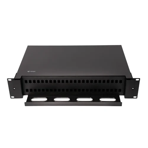 Кросс оптический 19" (ШКОС) на 48 порта SC/LC, выдвижной, 2U, черный Кросс оптический 19" (ШКОС) на 48 порта SC/LC, выдвижной, 2U, черный